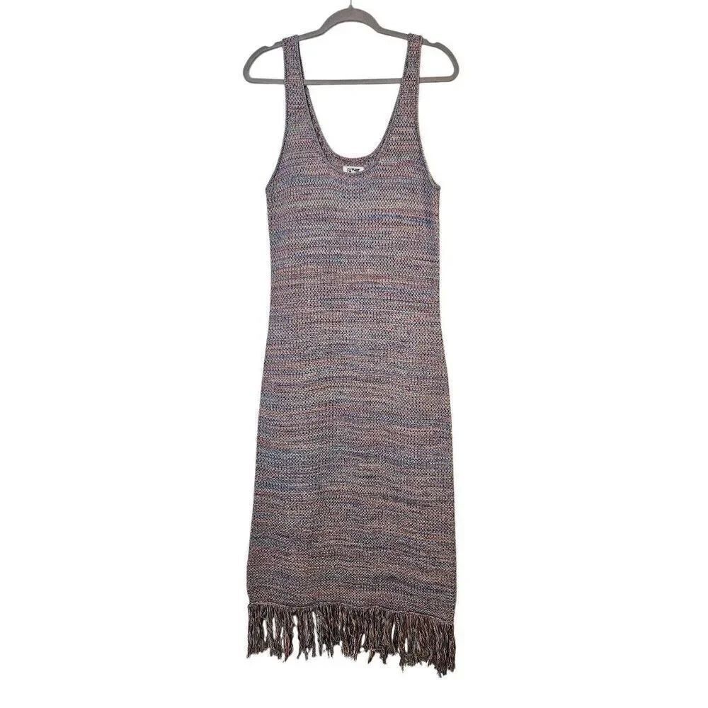 Future Collective by Alani Noelle knitted multicolored cotton fitted tank dress